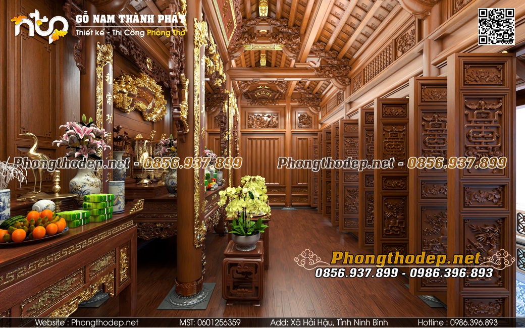 Hệ vách thuận trong nhà gỗ 3 gian